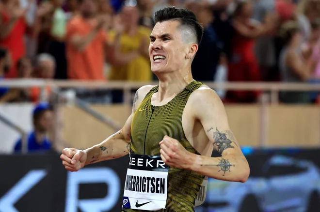 Jakob Ingebrigtsen je postavil evropski rekord. FOTO: Valery Hache/AFP