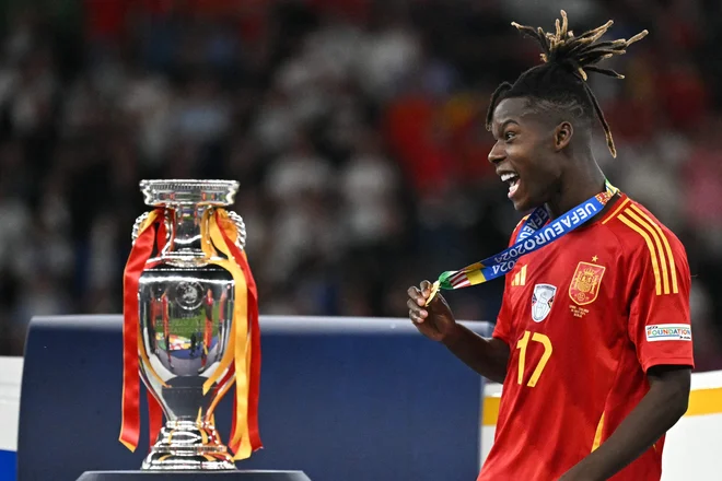 Nico Williams je pogled usmeril že proti naslovu svetovnega prvaka. FOTO: Javier Soriano/AFP