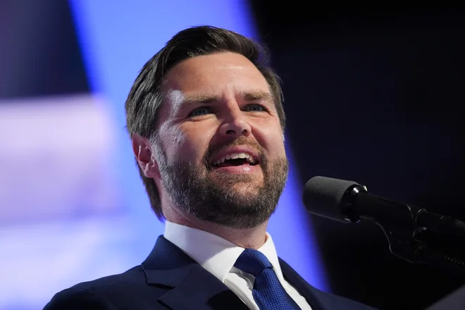 Republkanski podpredsedniški kandidat J. D. Vance. FOTO: Andrew Harnik/Getty Images via AFP