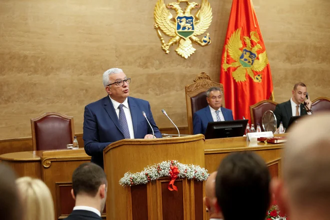 Andrija Mandić. Nova srbska demokracija (NSD), ki jo vodi Mandić, in Demokratska ljudska stranka (DNP), ki jo vodi Knežević, veljata za Beogradu in Moskvi naklonjeni stranki. FOTO: Stevo Vasiljevic/Reuters