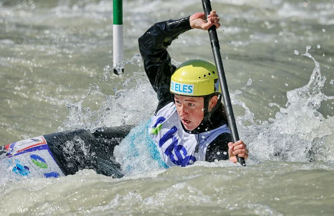 Eva Alina Hočevar  o olimpijski progi pravi, da je zelo zahtevna. FOTO: Blaž Samec/Delo