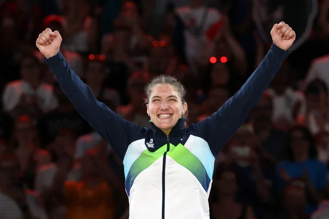 Judoistka Andreja Leški je postala olimpijska prvakinja v kategoriji do 63 kilogramov. FOTO: Kim Kyung-hoon/Reuters