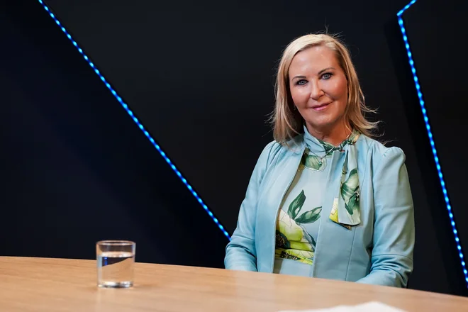 Lucija Mulej v Delovem studiu FOTO: Marko Feist/Delo