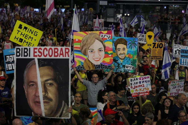 Včerajšnji protesti v Tel Avivu. FOTO: Florion Goga/Reuters