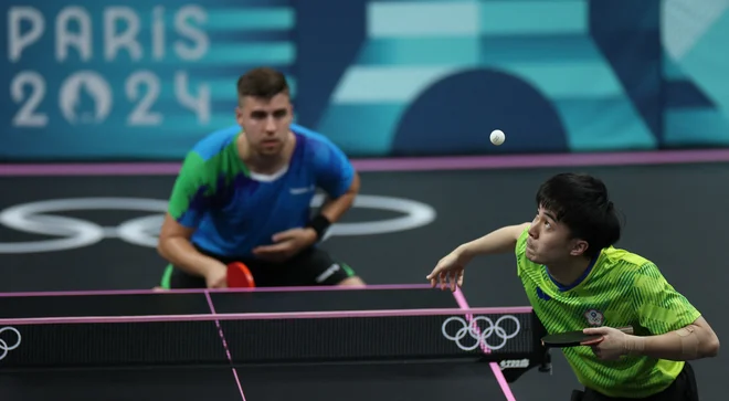 Darko Jorgić med enim od dvobojev v Parizu. FOTO: Isabel Infantes/Reuters