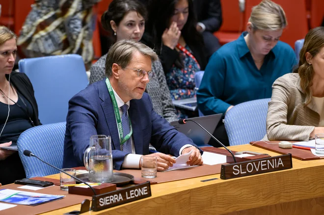 Samuel Žbogar: Mi smo z ZDA nosilci dosjeja v Ukrajini v varnostnem svetu, ampak seveda, če tam sedi stalna članica, ki je sama agresorka, ni mogoče voditi konstruktivne razprave o tem, kako rešiti konflikt.

FOTO: Loey Felipe/UN Photo
