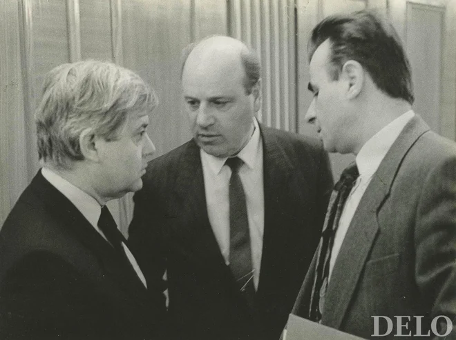 Milan Kučan, Dušan Šinigoj in Miran Potrč. FOTO: Janez Zrnec