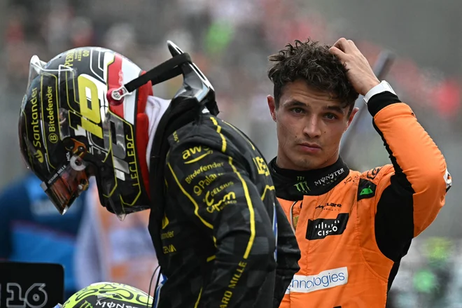 Lando Norris je še nekoliko zmanjšal zaostanek za Verstappnom. FOTO: Gabriel Bouys/AFP