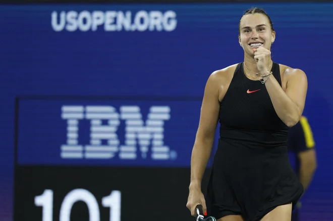 Arina Sabalenka ostaja v igri za končno zmago. FOTO: Geoff Burke/Reuters