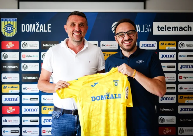 Novi trener Dejan Dončić in izvršni direktor Domžal Matej Oražem FOTO: NK Domžale