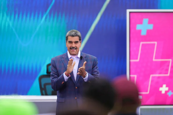 Venezuelski predsednik v svoji redni televizijski oddaji Con Maduro+ 2. septembra 2024 FOTO: Marcelo Garcia/miraflores Palace via Reuters