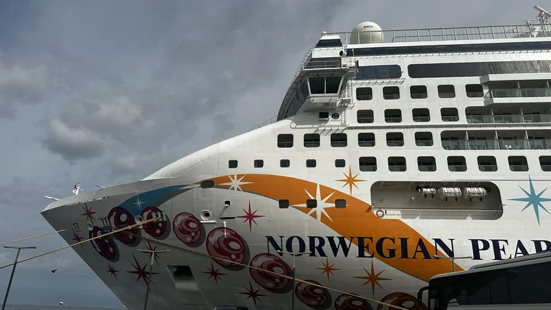Norwegian Pearl, tisoča potniška ladja, ki je priplula v Koper. FOTO: Nataša Čepar/Delo