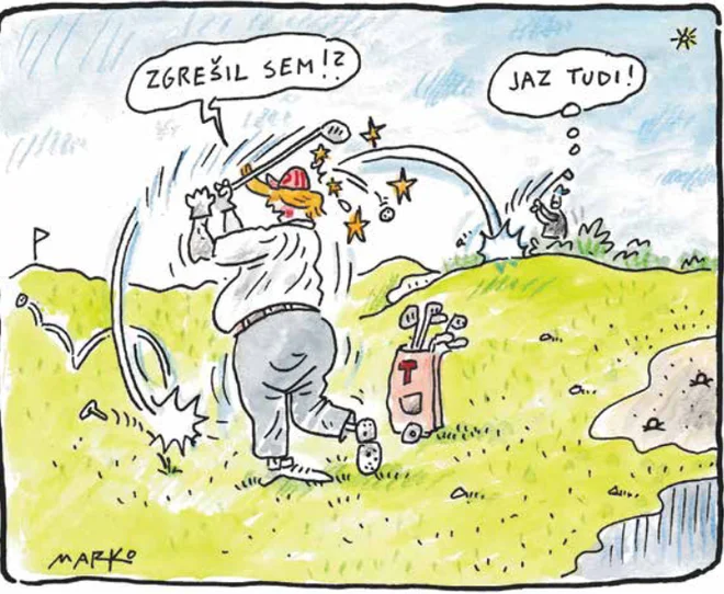 Poskus atentata. KARIKATURA: Marko Kočevar