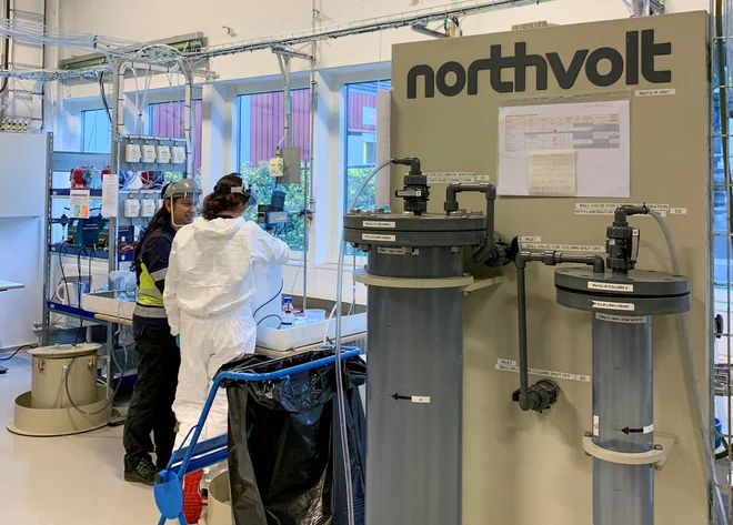 Northvoltov laboratorij v Västeråsu na Švedskem
FOTO: Helena Soderpalm/Reuters