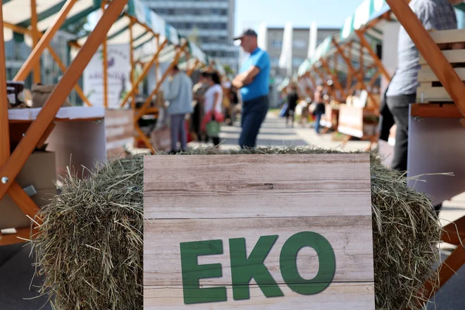 Na Gospodarskem razstavišču so v okviru ekološkega dneva EU potekali predstavitve ekoloških kmetij, strokovna predavanja in kulinarične degustacije. FOTO: Blaž Samec/Delo