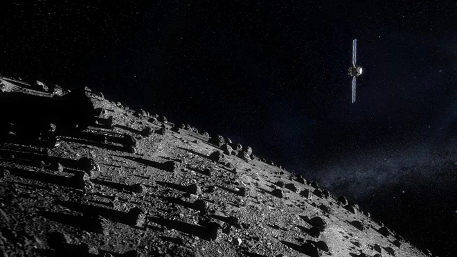 Hera, ki naj bi prispela k dvojnemu asteroidu Didimos konec leta 2026, bo od blizu zbrala podatke o masi in sestavi manjšega Dimorfosa. FOTO: Esa