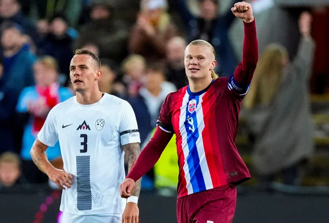 Erling Braut Haaland se je v zgodovino vpisal najboljši norveški strelec. FOTO: Terje Pedersen/Reuters