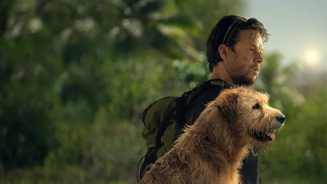 Filmski Artur in njegove človeški prijatelj (Mark Wahlberg), ki mora izbrati med njim in zmago na velikem tekmovanju. Foto Karantanija Cinemas