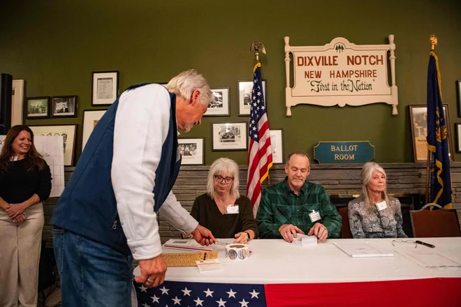 Volitve v Dixville Notchu, soseski v New Hampshiru FOTO: Joseph Prezioso/AFP