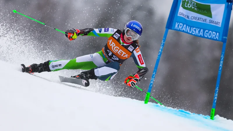 V veleslalomu še ni dosegla te ravni kot v sezoni 2021/22 med slalomskimi količki. FOTO: Matej Družnik/Delo
