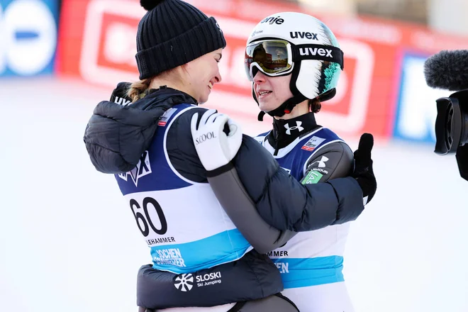 Nika Prevc se je najbolj izkazala na Norveškem, na sobotni tekmi je tudi slavila zmago. FOTO: Geir Olsen/AFP