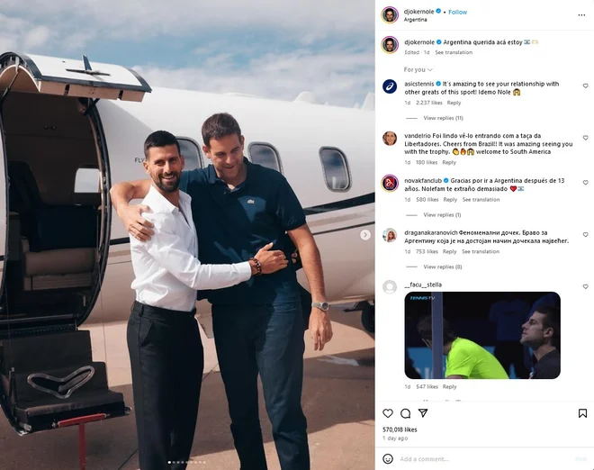 Novak Đoković Foto Instagram