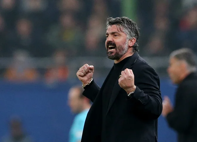 Gennaro Gattuso ni skrival veselja ob zmagi v največjem hrvaškem derbiju. FOTO: Cathrin Müller/Reuters