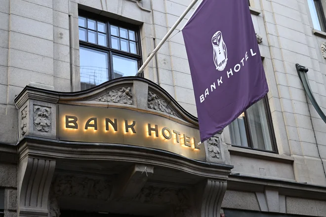 Prestižni hotel v Stockholmu, kjer je nekaj dni bival Mbappe. FOTO: Fredrik Sandberg/AFP
