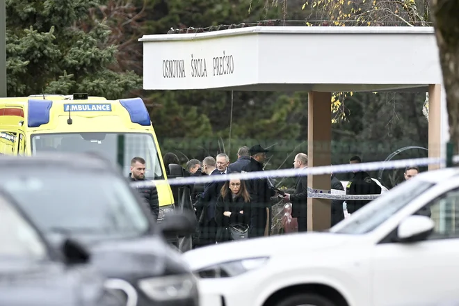Napad z nožem na šoli v Zagrebu. FOTO: Damir Krajac/Cropix
