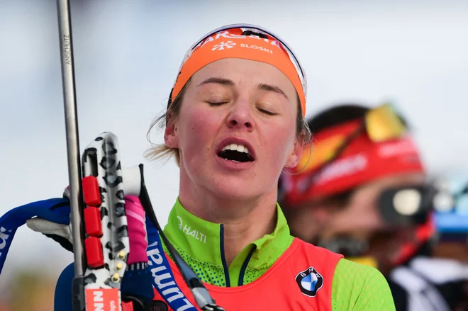 Anamarija Lampič tokrat ni imela najboljšega dneva. FOTO: Olivier Chassignole/AFP