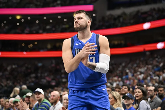 Dončić je staknil poškodbo ob koncu prvega polčasa. FOTO: Jerome Miron/USA Today Sports