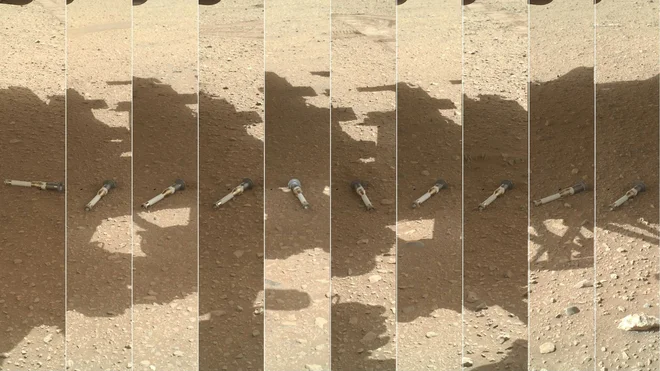 Cevke z vzorci, ki jih je nabral rover Perseverance. FOTO: Nasa/JPL-Caltech/MSSS