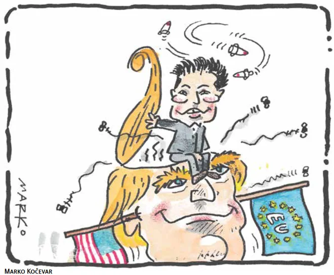 Ameriški tandem. KARIKATURA: Marko Kočevar