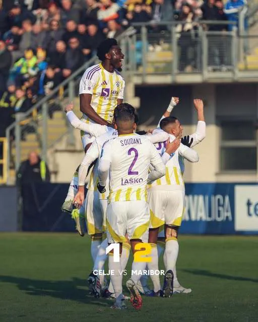 Veselje Mariborčanov v Celju je bilo razumljivo. FOTO: NK Maribor