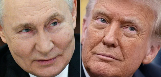Ameriški predsednik Donald Trump in ruski predsednik Vladimir Putin. FOTO: Ramil Sitdikov/AFP