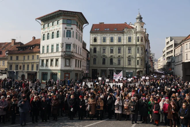 Protest v podporo srbskim študentom v Ljubljani 8. februarja letos. FOTO: Črt Piksi