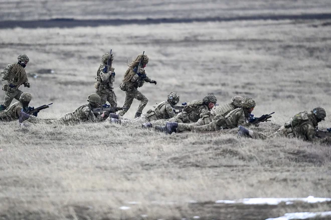 Vojaki držav članic zveze Nato med vajami v Romuniji FOTO: Eduard Vinatoru/Reuters