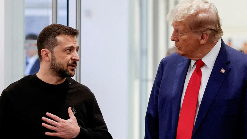 Donald Trump in Volodimir Zelenski septembra lani. FOTO: Shannon Stapleton/Reuters