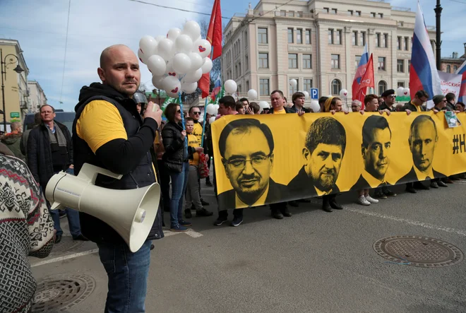 Večkrat je sodeloval na protestih proti ruski oblasti. FOTO: Igor Russak/Reuters