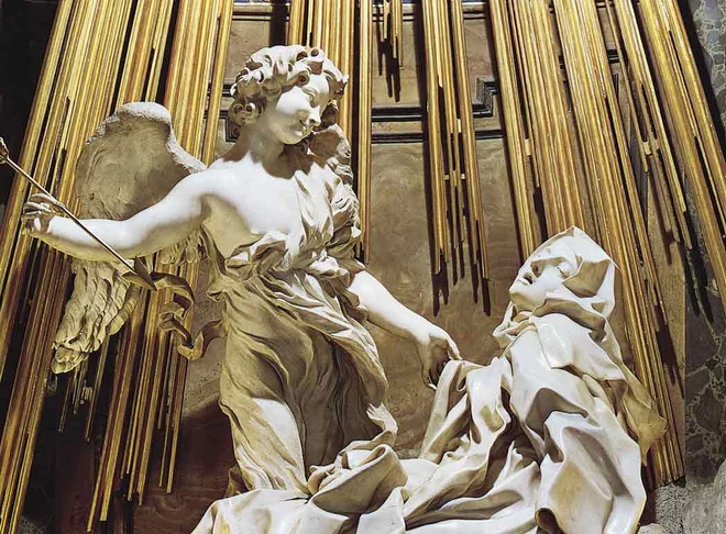 Skorajda erotično zamaknjenje svete Tereze je ustvaril kipar Gian Lorenzo Bernini. FOTO: Wikipedia