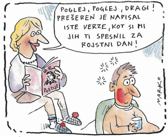 Naravna ali umetna inteligenca. KARIKATURA: Marko Kočevar