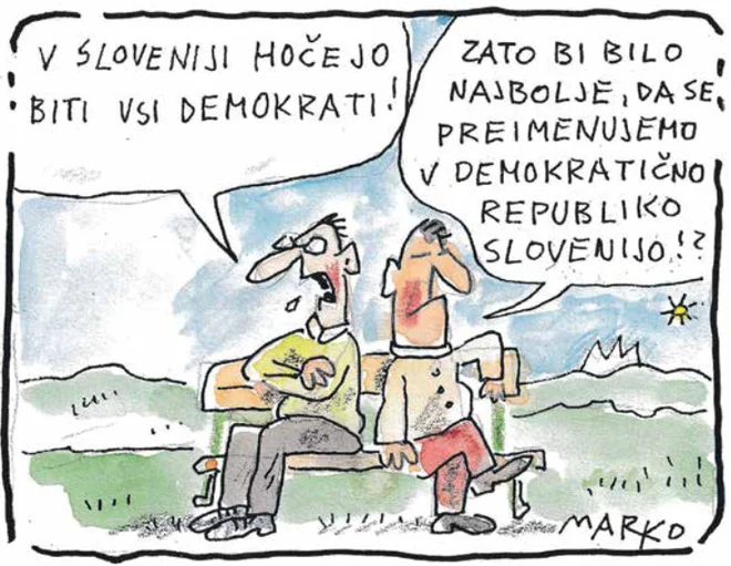 Ime je še prosto. KARIKATURA: Marko Kočevar