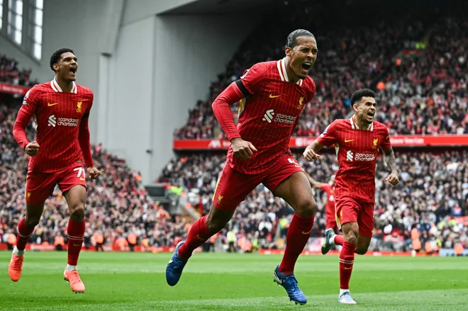 Virgil van Dijk je bil junak zmage Liverpoola. FOTO: Paul Ellis/AFP