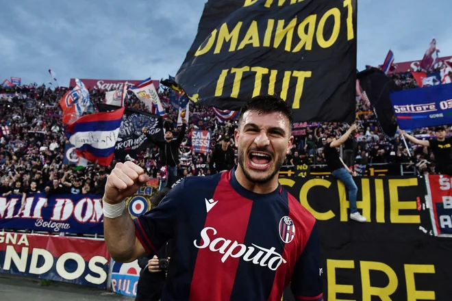 Riccardo Orsolini je bil junak Bologne. FOTO: Jennifer Lorenzini/Reuters