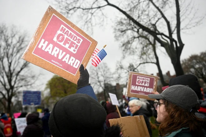 Harvard in še nekatere elitne ameriške univerze, ki so ostale brez lepega kupčka denarja za raziskave, so se Trumpu odločno uprle. FOTO: Nicholas Pfosi/Reuters