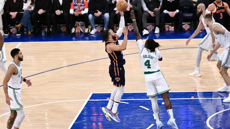 Jalen Brunson je v ligi NBA najboljši košarkar za odločilne mete. FOTO: John Jones/Imagn Images Via Reuters Connect