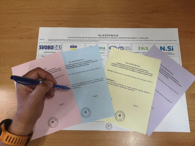 Sočasno z evropskimi volitvami smo lahko volivci odgovarjali še na štiri vprašanja. Ali je šlo le za poskus zviševanja volilne udeležbe, bo jasno v naslednjih mesecih. FOTO: Dejan Javornik/Slovenske novice