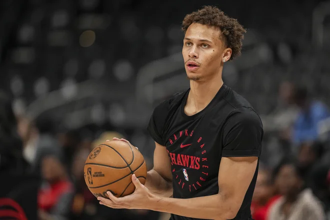Branilec Atlante Hawks Dyson Daniels je prejel priznanje za košarkarja, ki je najbolj napredoval v tej sezoni lighe NBA. FOTO: Dale Zanine/Imagn Images Via Reuters Connect