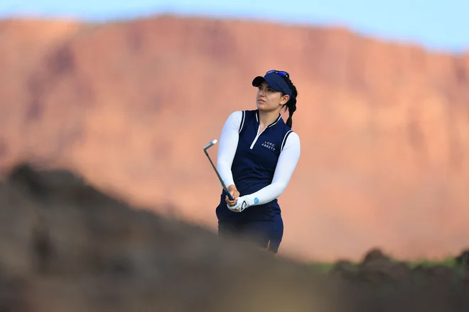 Ana Belac v tej sezoni elitne turneje LPGA kaže velik napredek v svoji igri. FOTO: Sean M. Haffey/AFP
