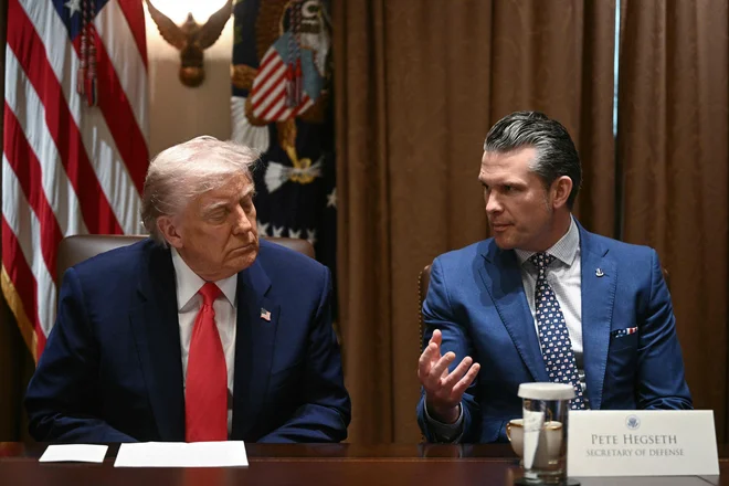 President Donald Trump has always stood by Hegset. Photo: Brendan Smialowski/AFP